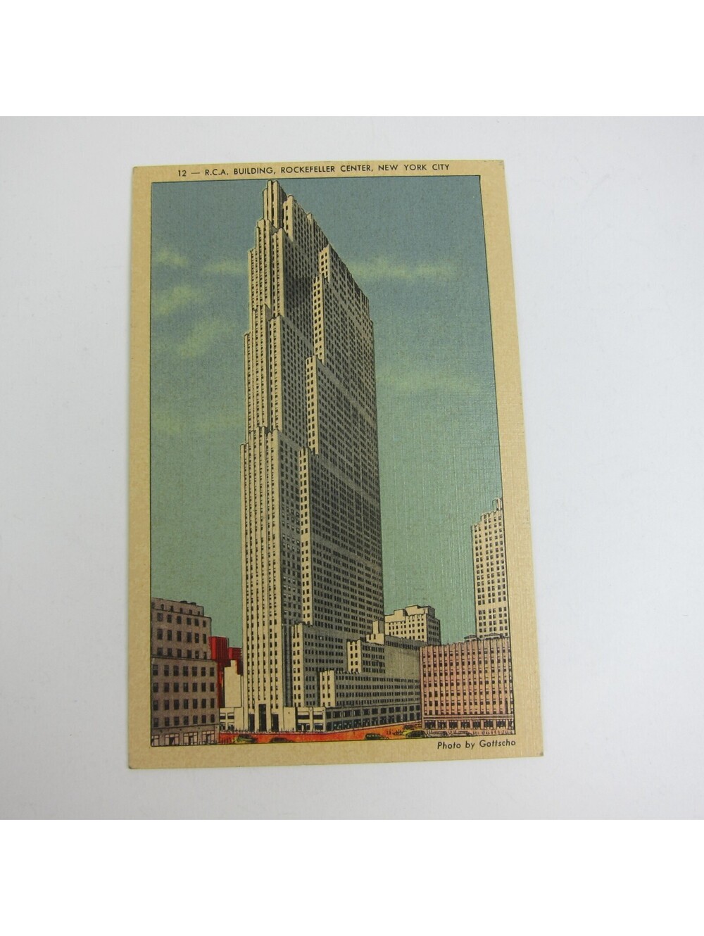 Linen Postcard New York City RCA Building Rockefeller Center Vintage 1939